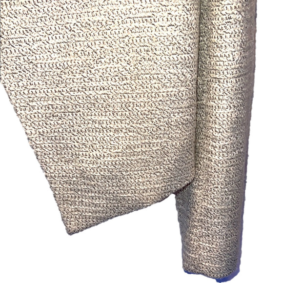 Alice & Olivia Elegant Women's Tweed Cream and Black Fine Leather Jacket, Size 6 - Picture 13 of 14